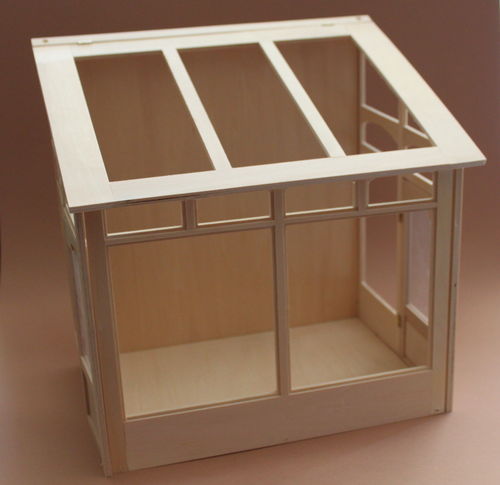 Bausatz Schaukasten mit Glas und Rahmen aus Holz Puppenstube 35x29x12 cm. 